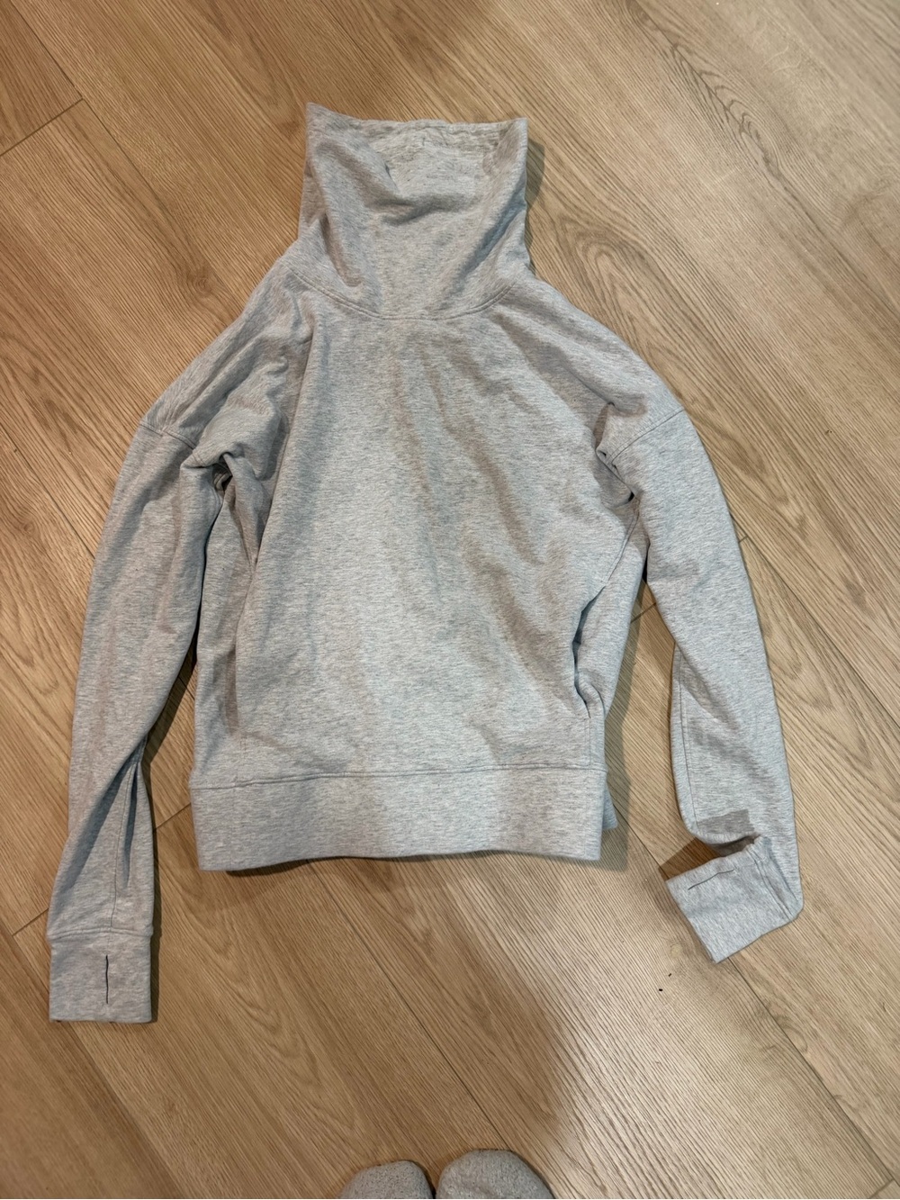 lululemon athletica Light Gray Funnel Neck Pullover Hoodie